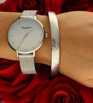 Zegarek damski na srebrnej bransolecie Bruno Calvani BC90547 SILVER. Damski zegarek biżuteryjny. Zegarek damski w srebrnym kolorze, (4).jpg